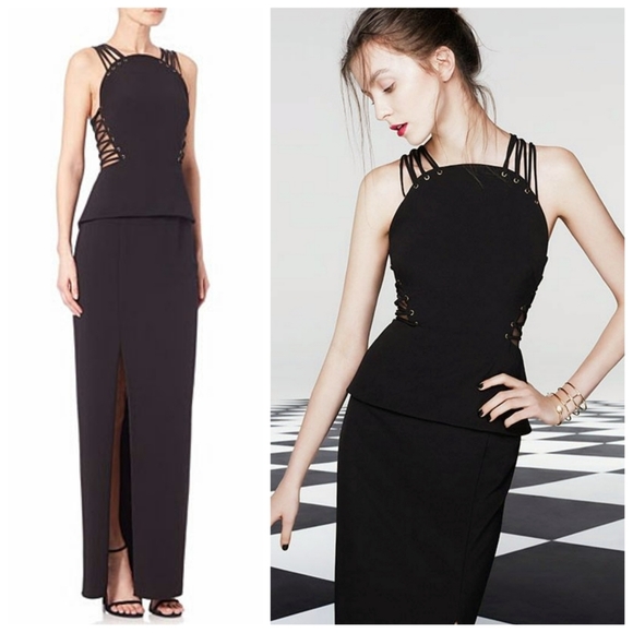 Mignon Dresses & Skirts - Mignon Corset-Detail Peplum Gown